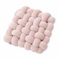 Knotenkissen 40 x 40 cm Rosa Textil geflochten dekorativ