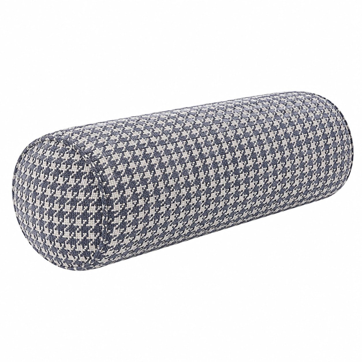 Zylinderkissen 20 cm x 50 cm Blau Weiß Webstoff Dekokissen