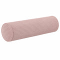Nackenrolle 15 x 45 cm aus geripptem Textil Rosa dekoratives Stützkissen