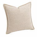 Dekokissen 45 x 45 cm Bouclé Beige mit Kordelrand