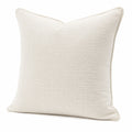 Dekokissen 50 x 50 cm Beige Webstoff mit Keder - quadratisch