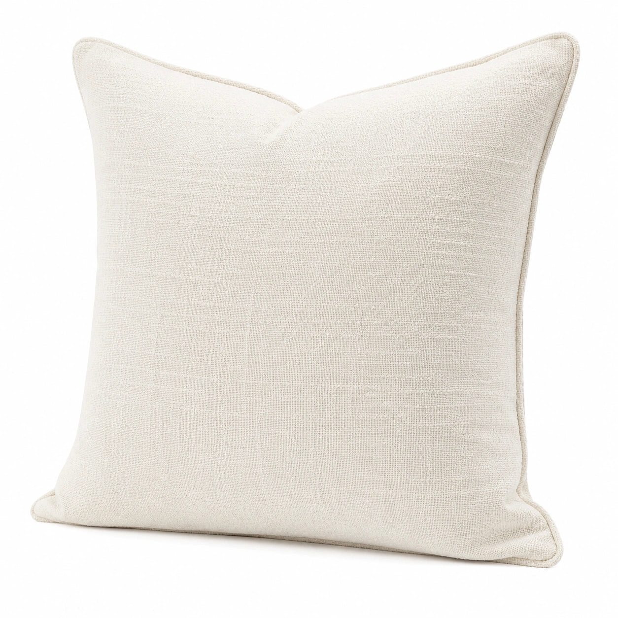 Dekokissen 50 x 50 cm Beige Webstoff mit Keder - quadratisch