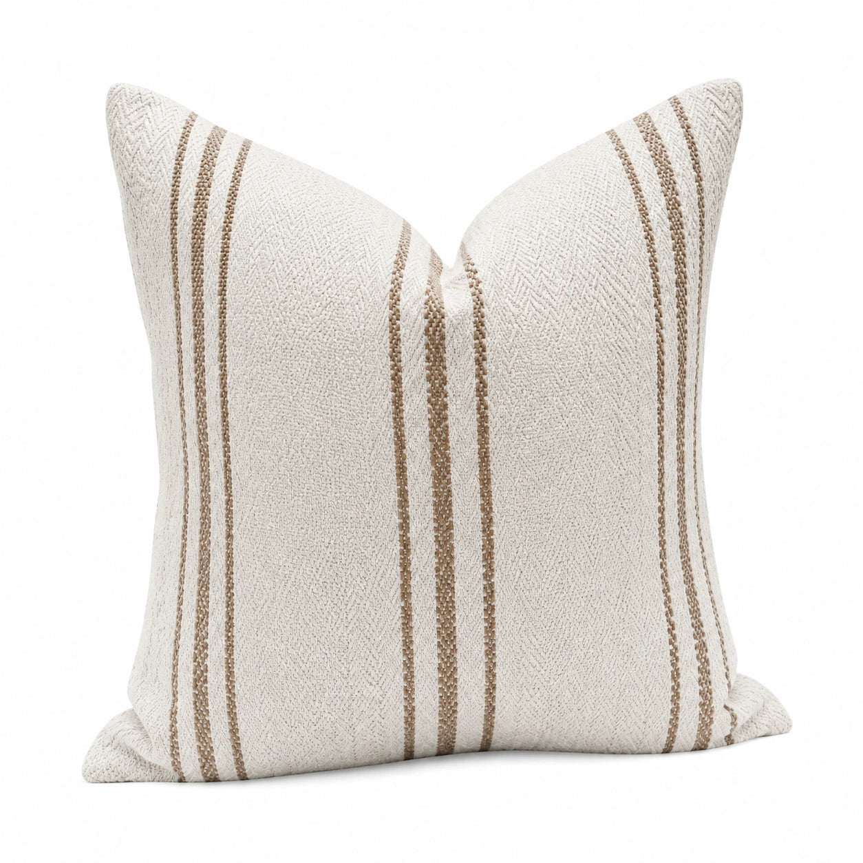 Dekokissen 45 x 45 cm Textil Creme Beige gestreift weich