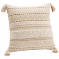 Dekokissen 45 x 45 cm Textil Beige für Wohnräume im Boho Stil