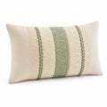 Dekokissen 50 x 30 cm Textil Beige Grün gestreift für Wohnraum