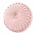 Rundes Dekokissen 40 cm Rosa Textil mit Faltenrelief