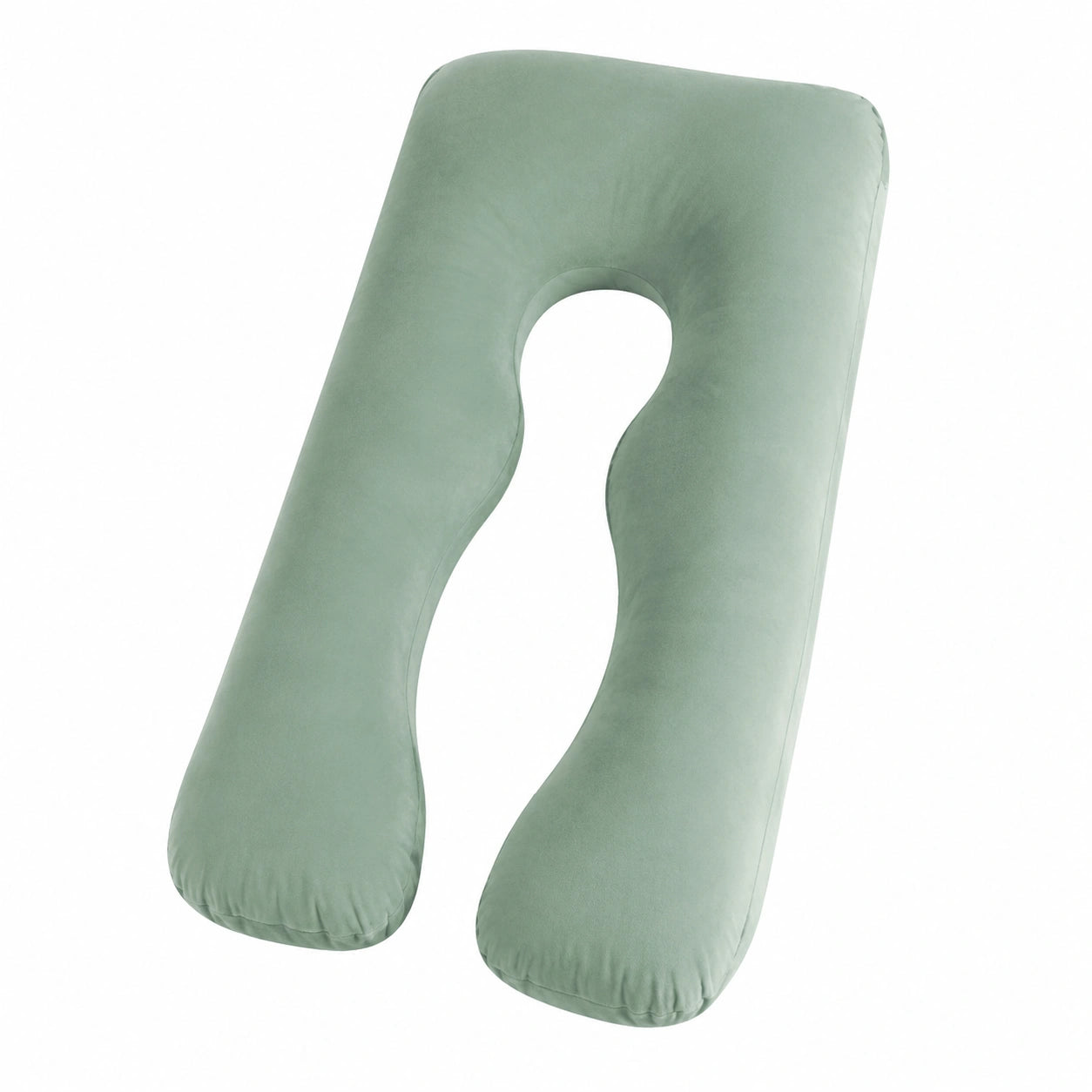 U-förmiges Schwangerschaftskissen 140 cm Textil Salbeigrün stützend