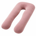 U-förmiges Schwangerschaftskissen 135 cm Rosa mit weichem Textilbezug für Schlaf und Entspannung