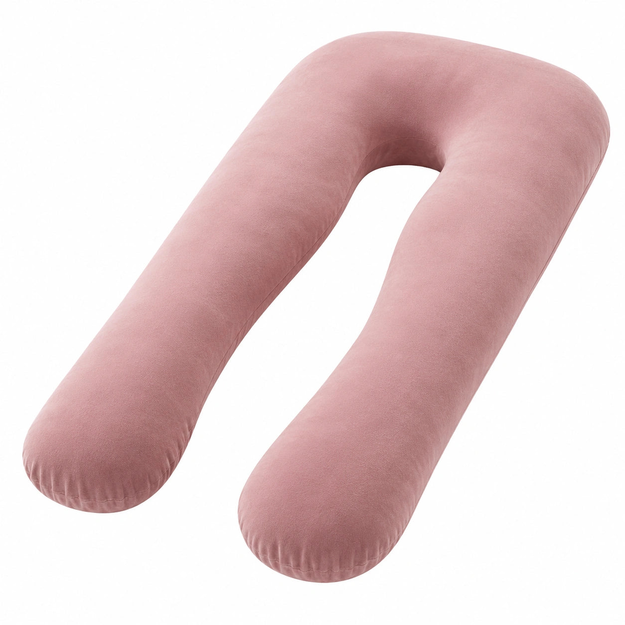 U-förmiges Schwangerschaftskissen 135 cm Rosa mit weichem Textilbezug für Schlaf und Entspannung