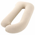 U-förmiges Schwangerschaftskissen 140 cm Beige mit weichem Textilbezug für Seitenschläfer