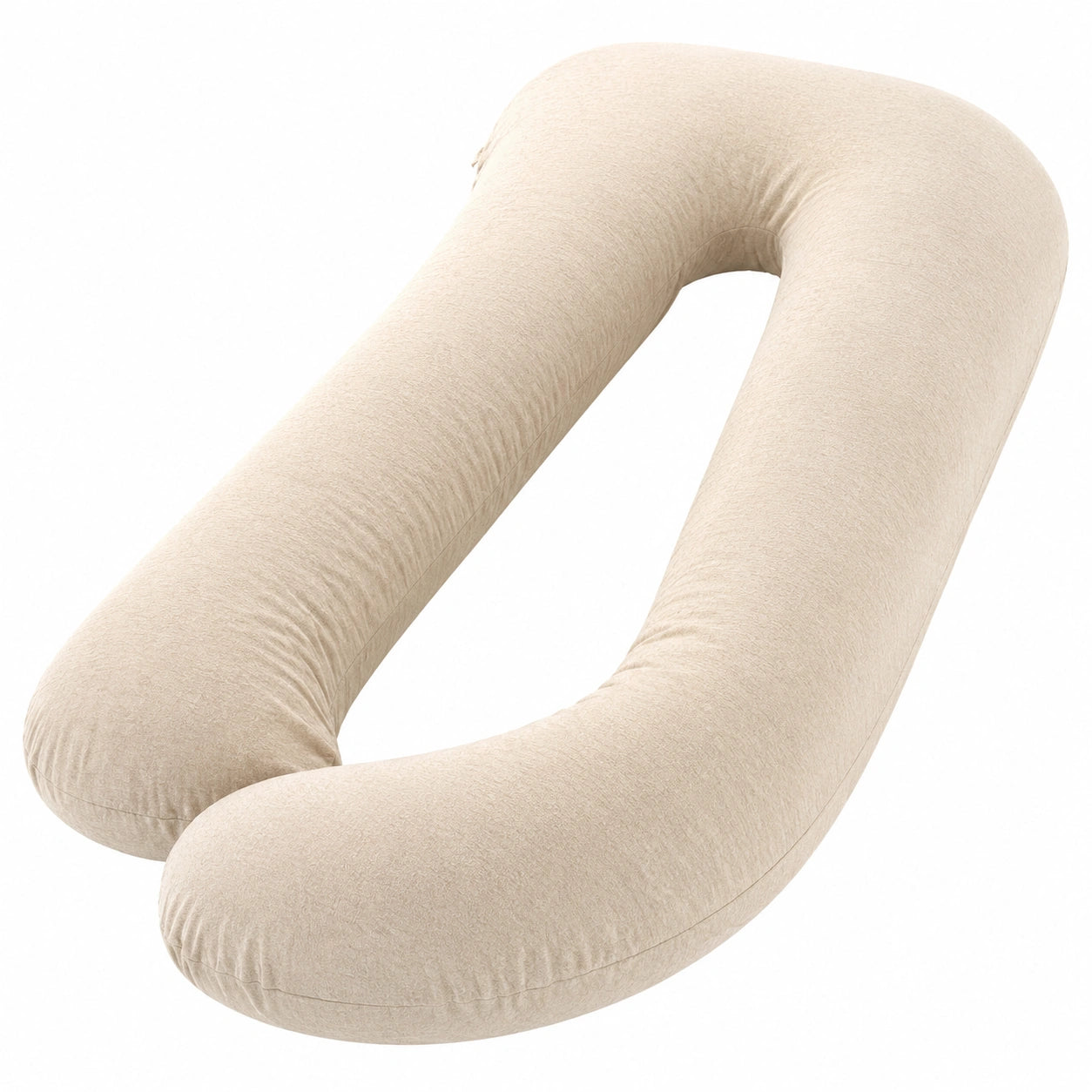 U-förmiges Schwangerschaftskissen 140 cm Beige mit weichem Textilbezug für Seitenschläfer