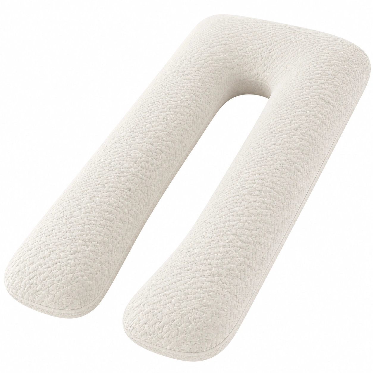 U-förmiges Schwangerschaftskissen 140 cm Creme Steppstoff Stützkissen